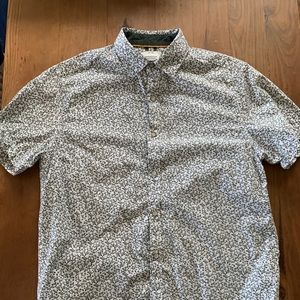 flower, leaf pattern shirt